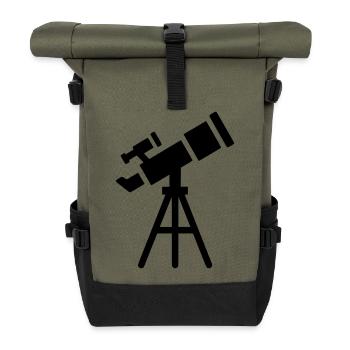 Telescope Silhouette Stars - Roll Top Backpack - olive/black - Front