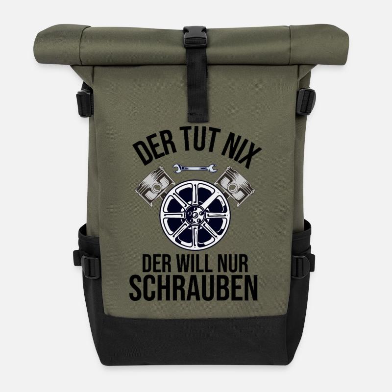 Der tut nix der will nur schrauben  - Rolltop Rucksack - Olive/Schwarz