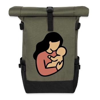 Minimalisme Bohème, Maman Bébé - Sac à dos roll top - olive/noir - Devant