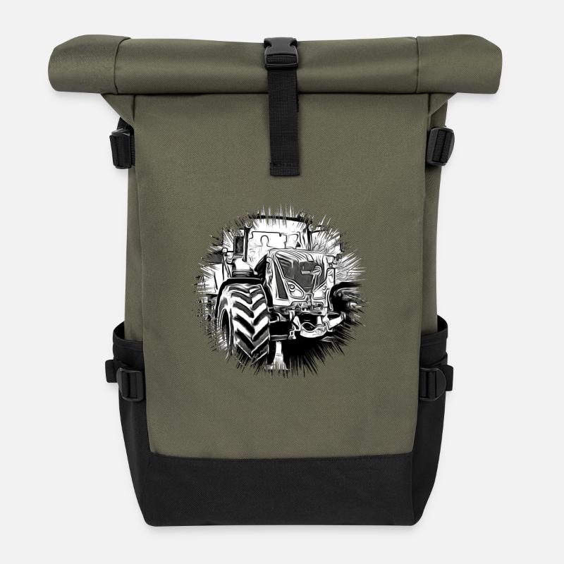 Tracteur - Sac à dos roll top - olive/noir