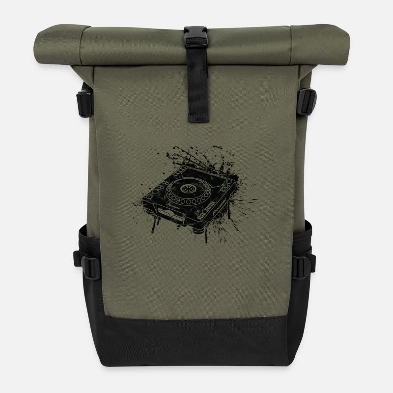 CDJ 1000 Graffiti DJ - Roll Top Backpack - olive/black