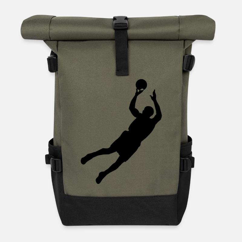Men basketball de - Rolltop Rucksack - Olive/Schwarz