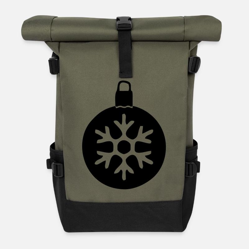 Weihnachten - Rolltop Rucksack - Olive/Schwarz