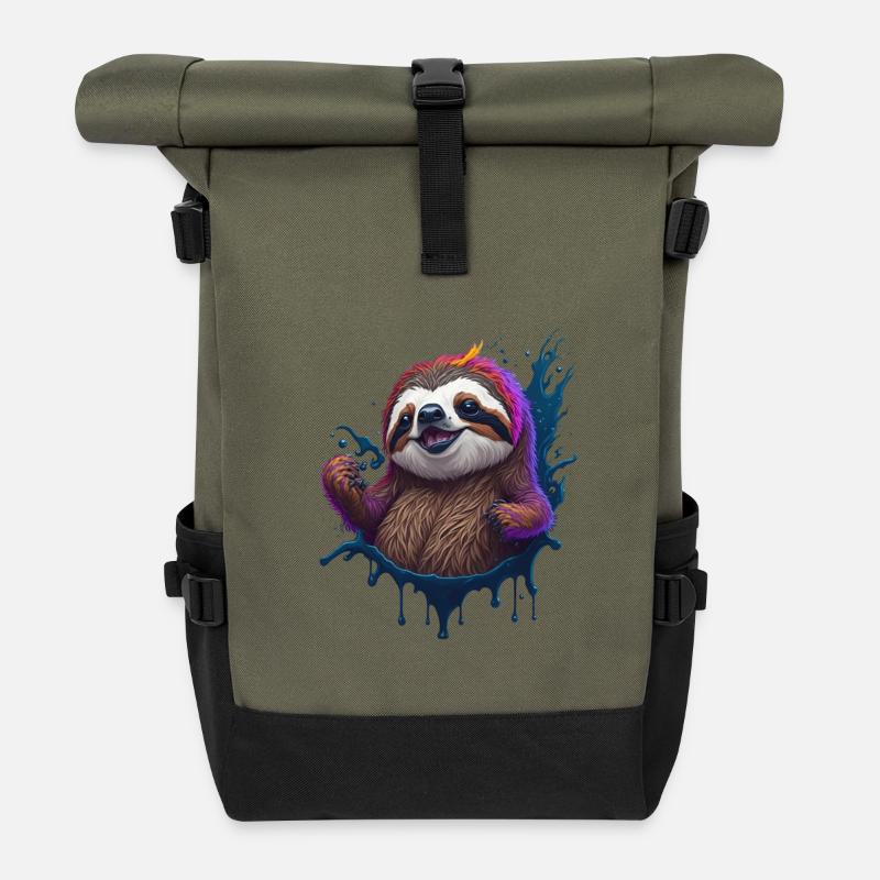 kuschel - Rolltop Rucksack - Olive/Schwarz