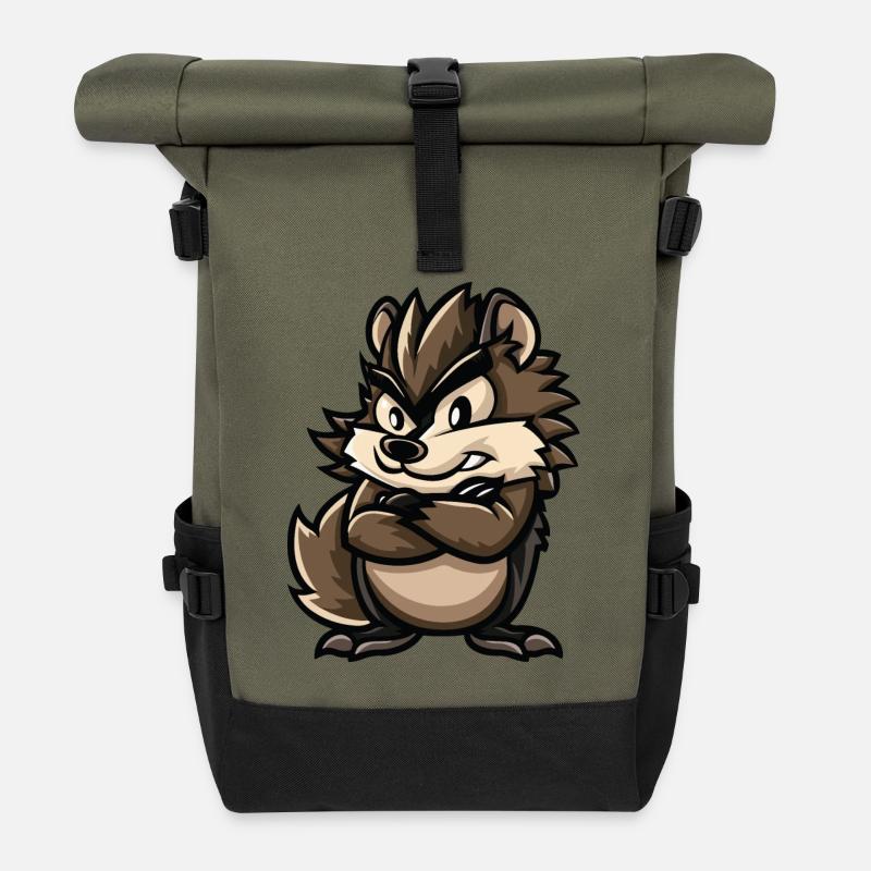 hérisson - Sac à dos roll top - olive/noir