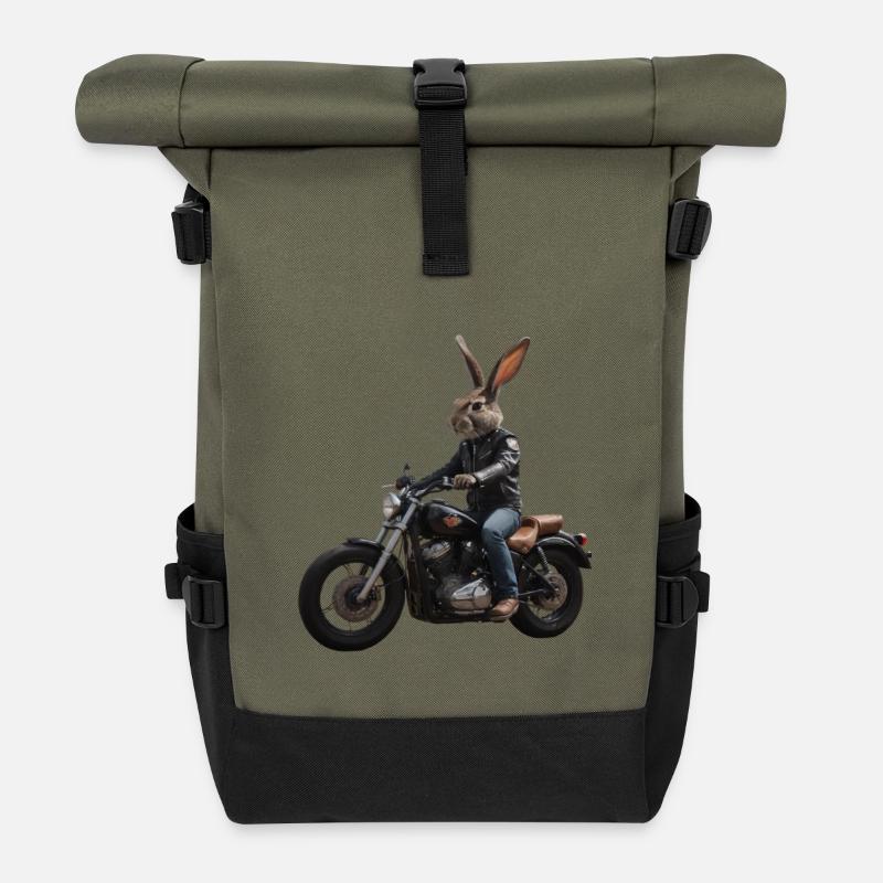 Biker Rabbit - Roll Top Backpack - olive/black