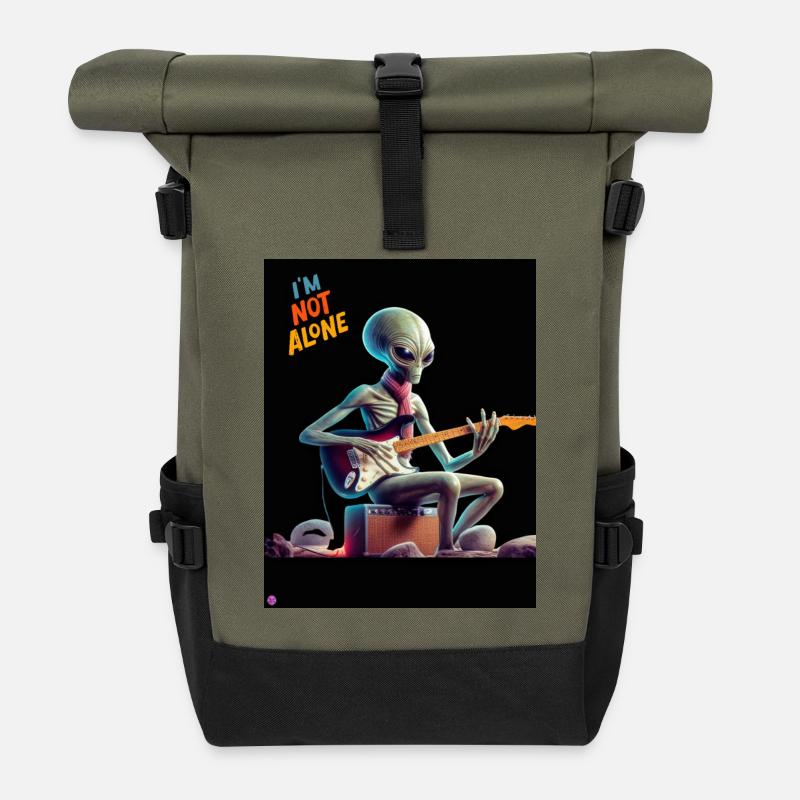 Alien guitariste - Sac à dos roll top - olive/noir