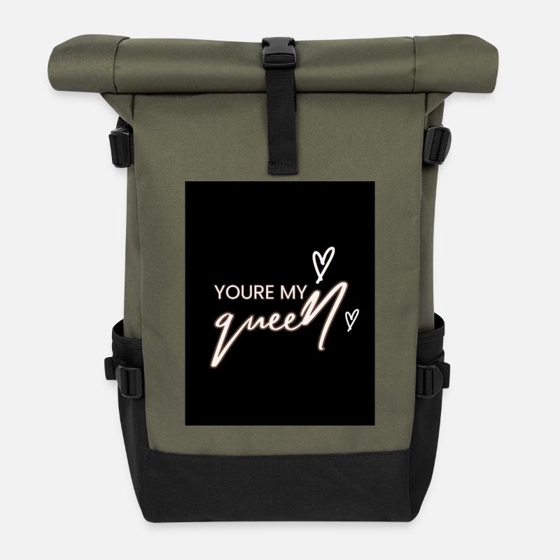 Youre my Queen - Roll Top Backpack - olive/black