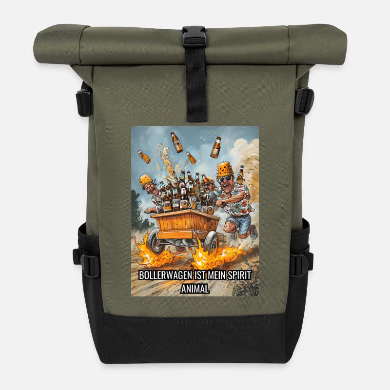 Men's Day Saying Beer Gift - Roll Top Backpack - olive/black