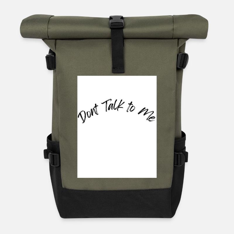 Don't Talk to Me black - Roll Top Backpack - olive/black