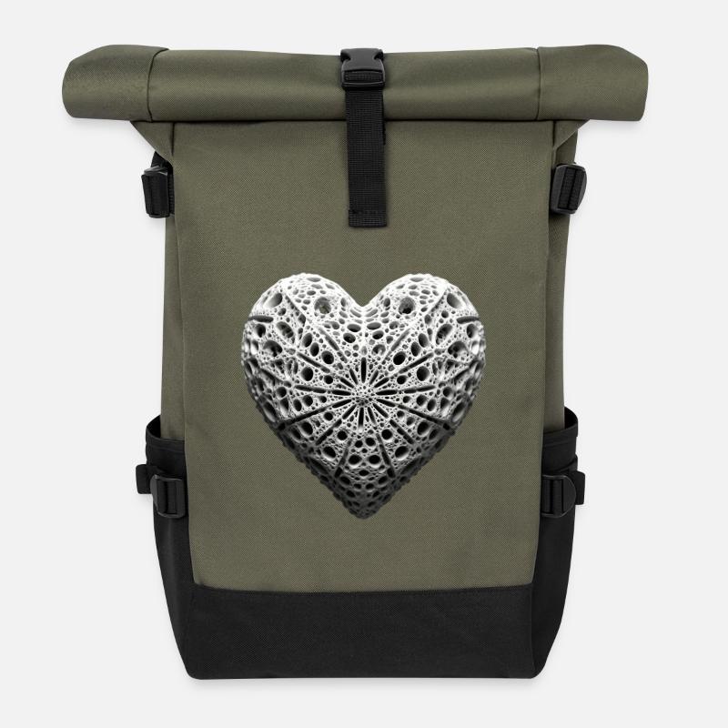 CŒUR ÉTERNEL - Sac à dos roll top - olive/noir
