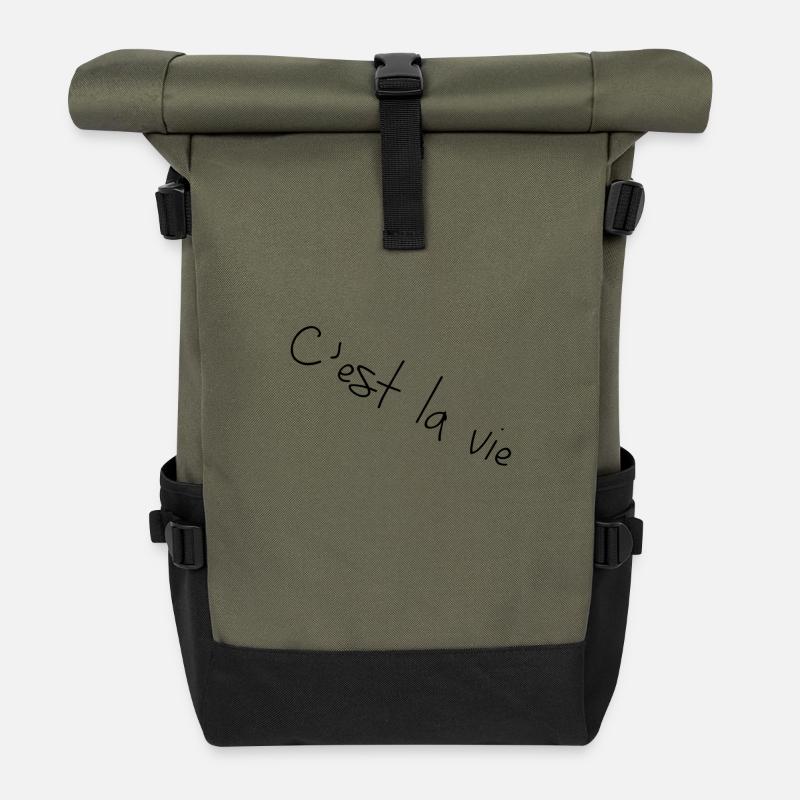 C'est la Vie - Rolltop Rucksack - Olive/Schwarz