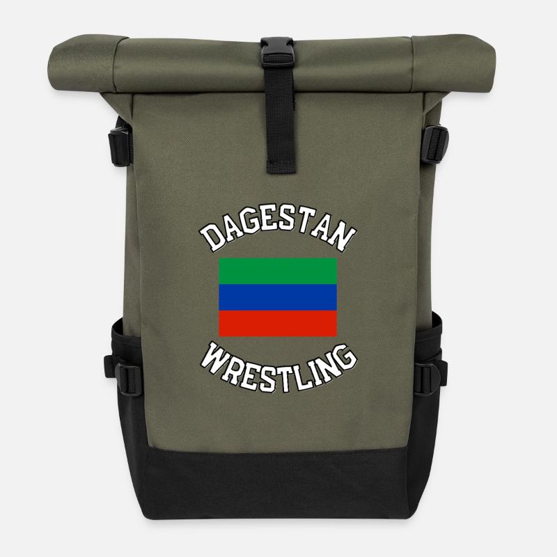Dagestan Wrestling - Rolltop Rucksack - Olive/Schwarz
