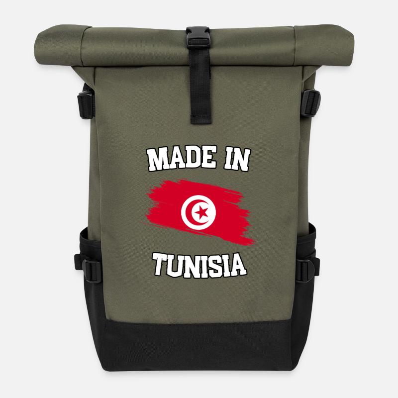 Made in Tunisia - Rolltop Rucksack - Olive/Schwarz