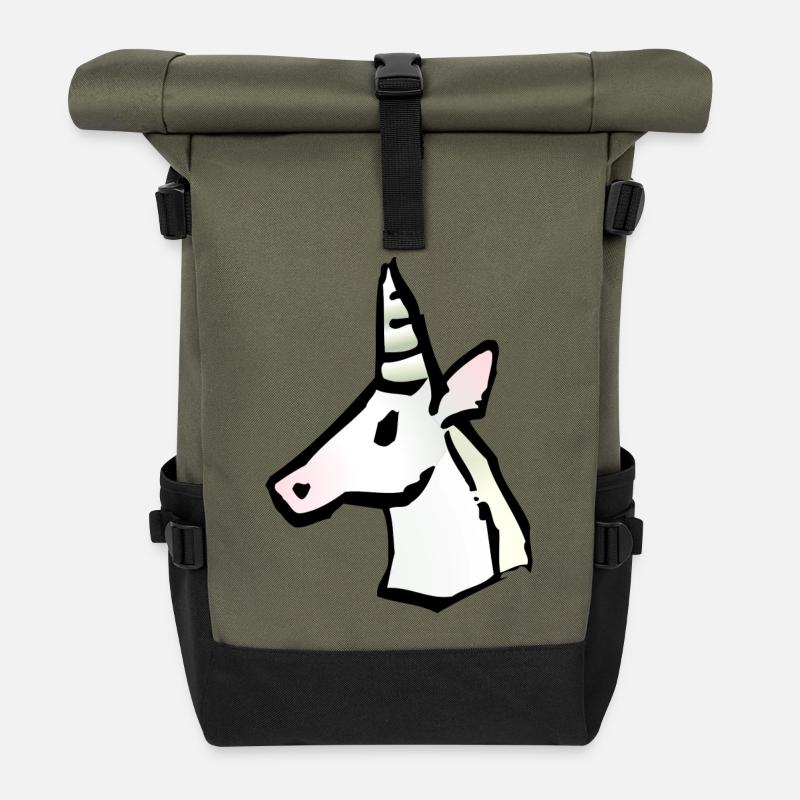 Einhorn - Rolltop Rucksack - Olive/Schwarz
