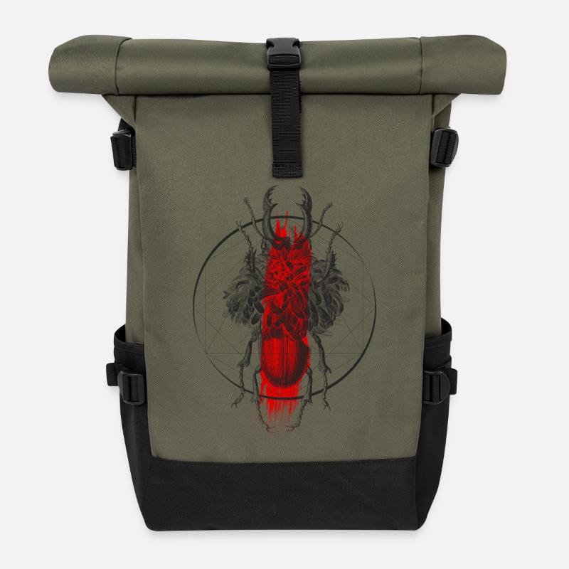 Scarab - Sac à dos roll top - olive/noir
