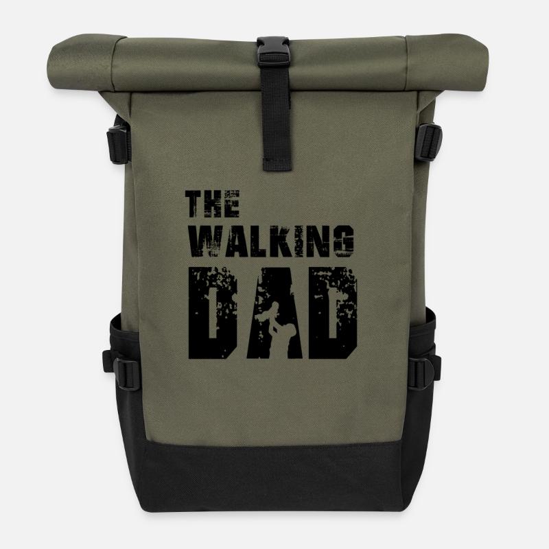 The Walking Dad - Rolltop Rucksack - Olive/Schwarz