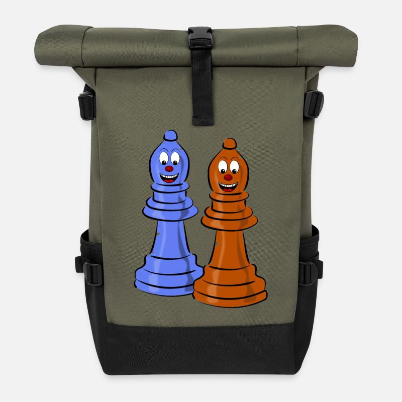échecs - Sac à dos roll top - olive/noir