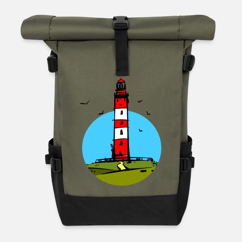 Leuchtturm Amrum Design - Rolltop Rucksack - Olive/Schwarz