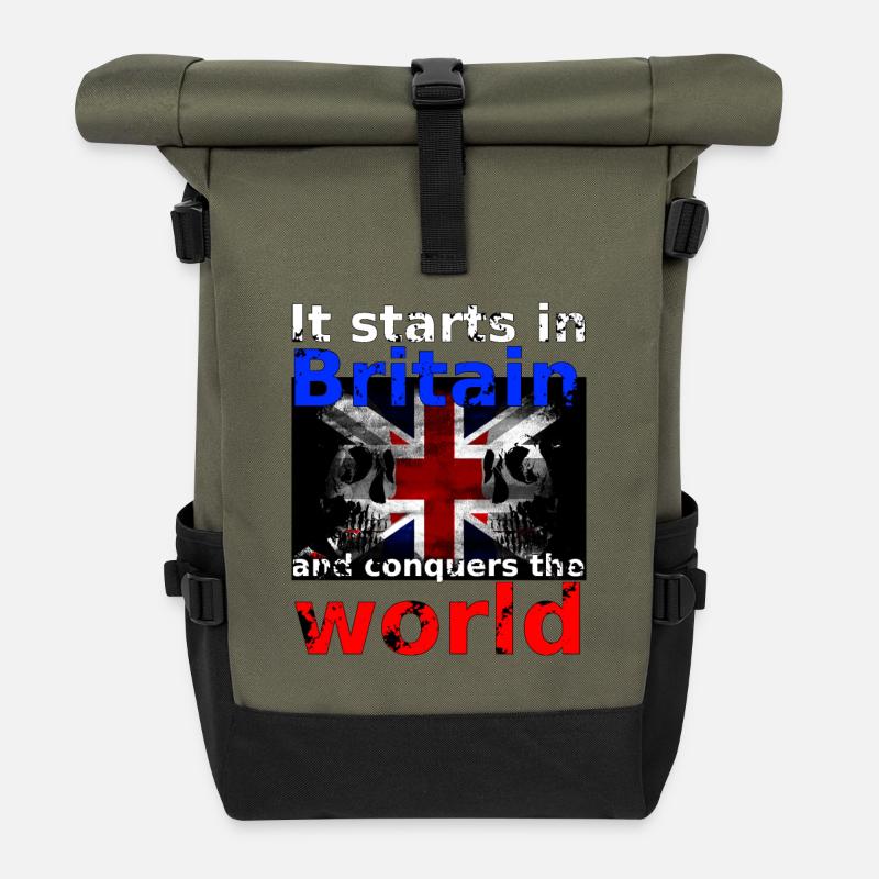 Grande-Bretagne - Sac à dos roll top - olive/noir