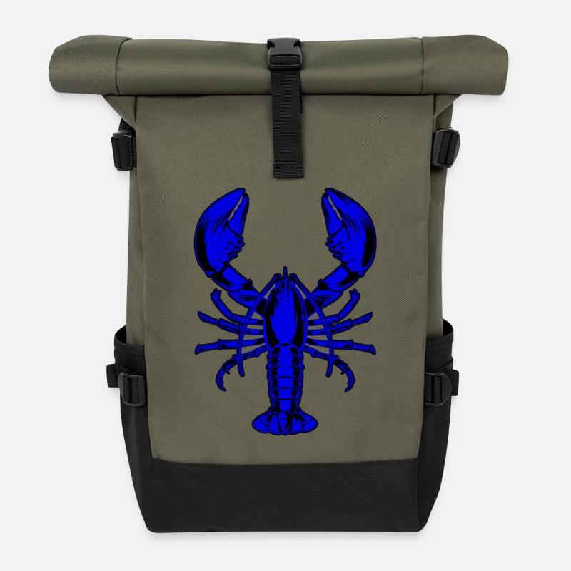 Homard bleu - Sac à dos roll top - olive/noir