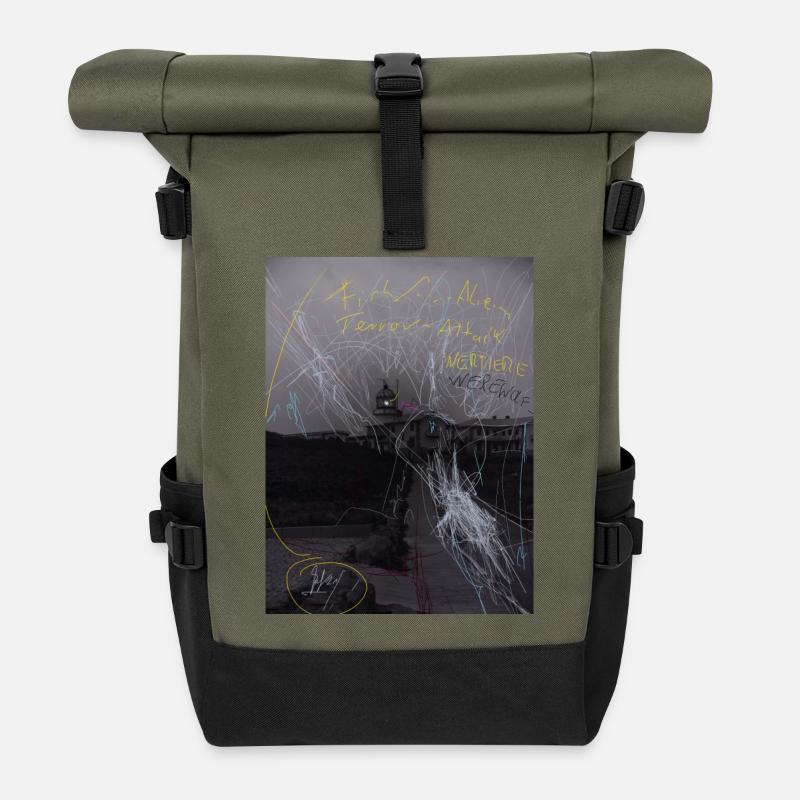 „were“wolf Attacke - „war“ Atacke, Estaca de Bares - Rolltop Rucksack - Olive/Schwarz