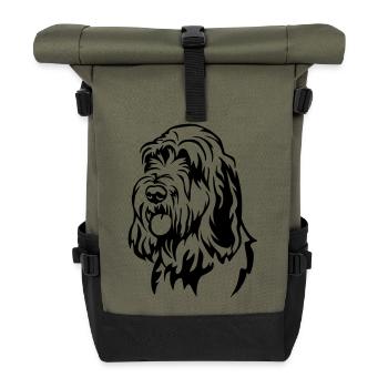 Spinone Italiano Head - Roll Top Backpack - olive/black - Front