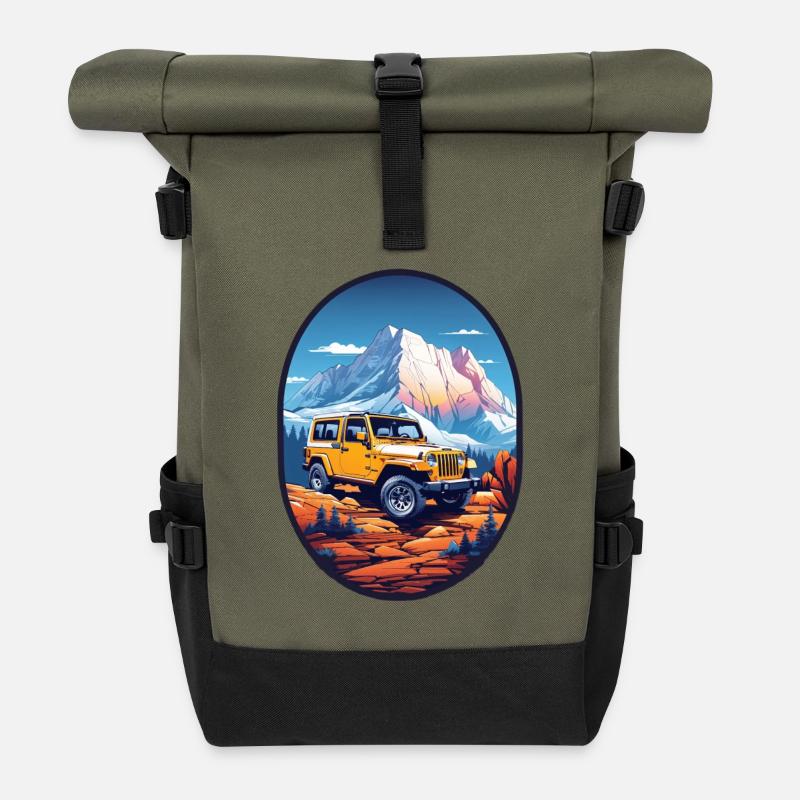 Véhicule tout-terrain 4x4 - Sac à dos roll top - olive/noir