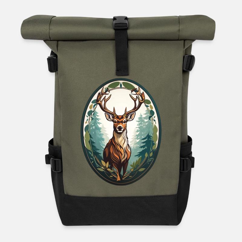Hirsch - Rolltop Rucksack - Olive/Schwarz