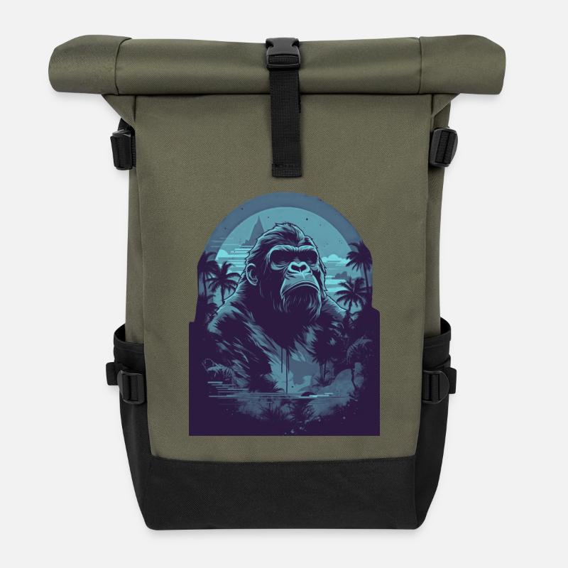 Blue Gorrile - Roll Top Backpack - olive/black