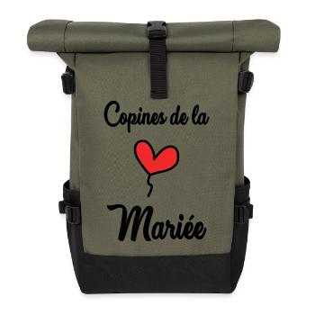 FREUNDINNEN DER BRAUT - Rolltop Rucksack - Olive/Schwarz - Vorne
