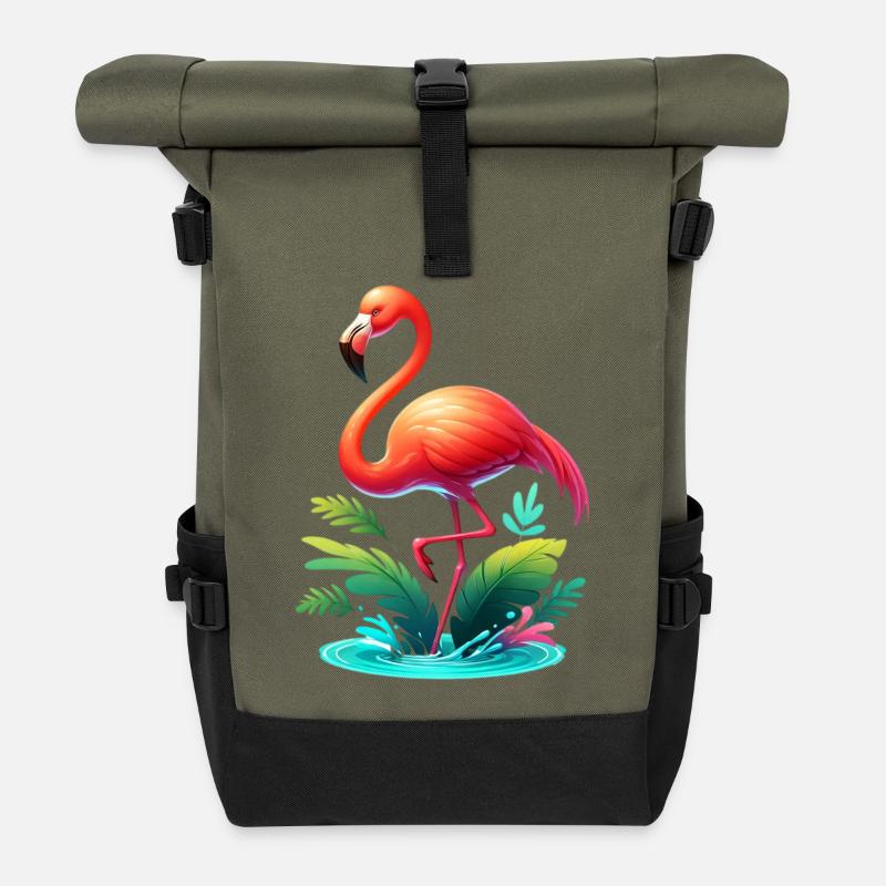 Flamingo - Rolltop Rucksack - Olive/Schwarz