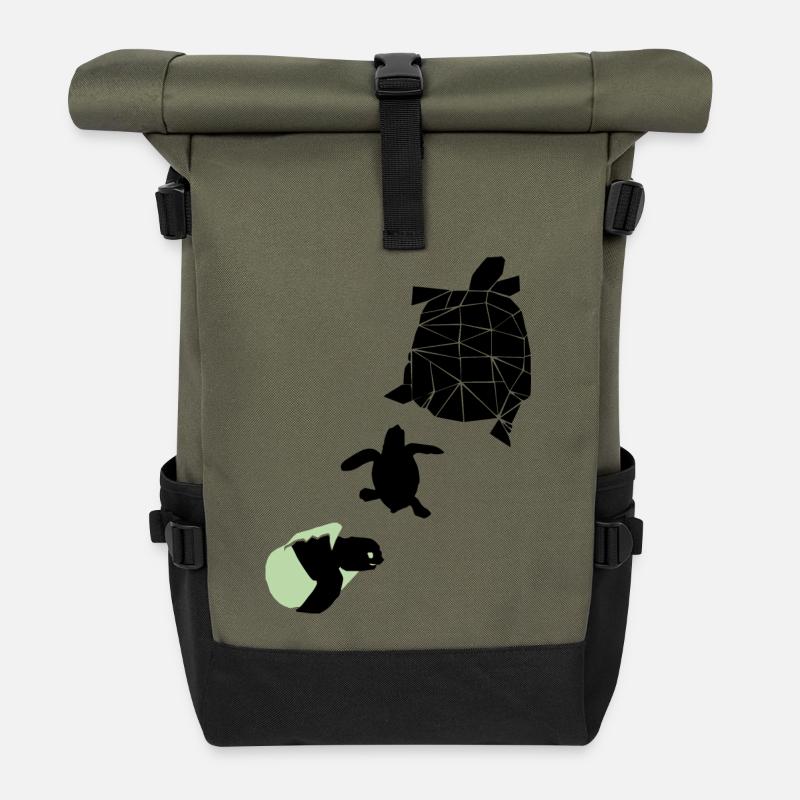 Turtle - Roll Top Backpack - olive/black