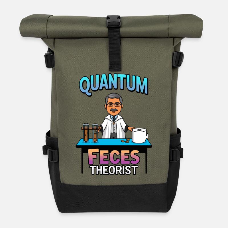 Quanten Fäkalien Theoretiker - Rolltop Rucksack - Olive/Schwarz