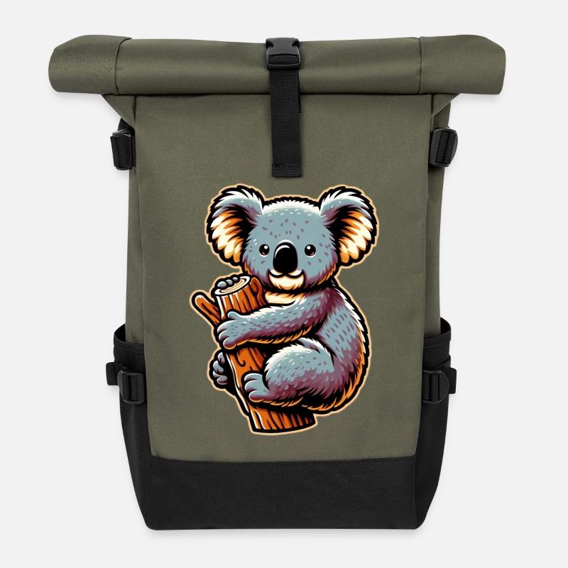 Koala - Sac à dos roll top - olive/noir