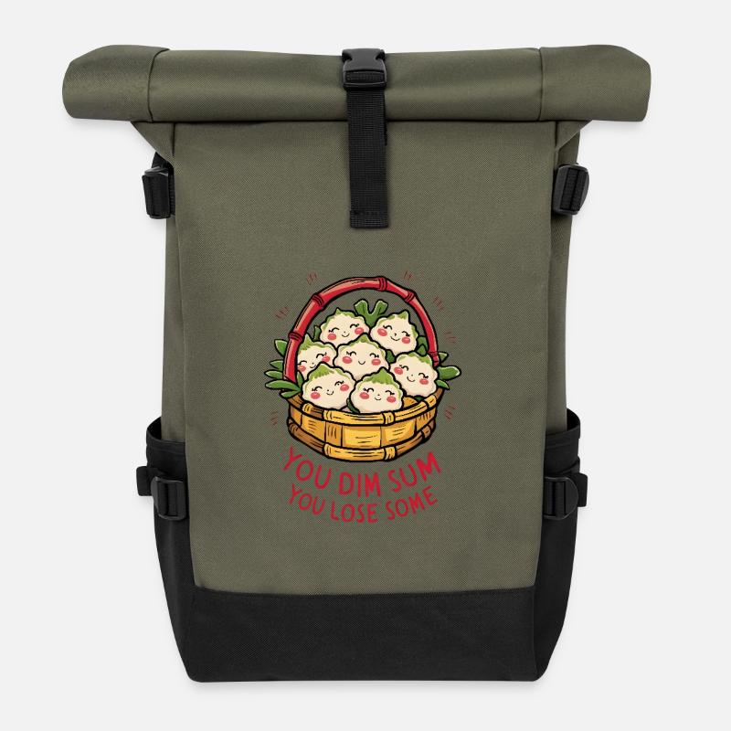 You Dim Sum, You Lose Some - Rolltop Rucksack - Olive/Schwarz