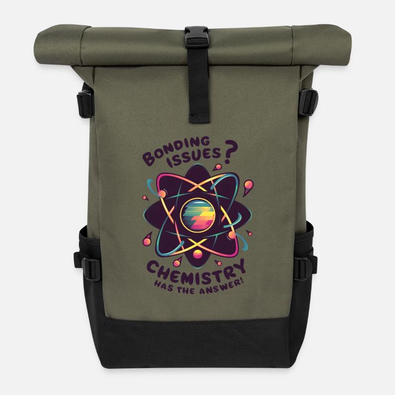 Bonding Issues? Chemistry Has the Answer - Rolltop Rucksack - Olive/Schwarz