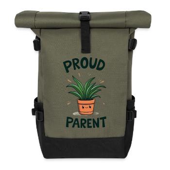 Proud Plant Parent - Rolltop Rucksack - Olive/Schwarz - Vorne