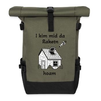 I kim mid da Raktn hoam  - Rolltop Rucksack - Olive/Schwarz - Vorne