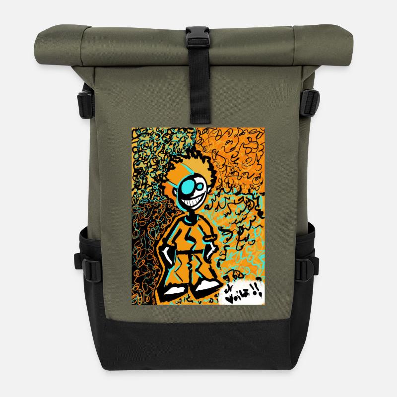 et_voila - Sac à dos roll top - olive/noir