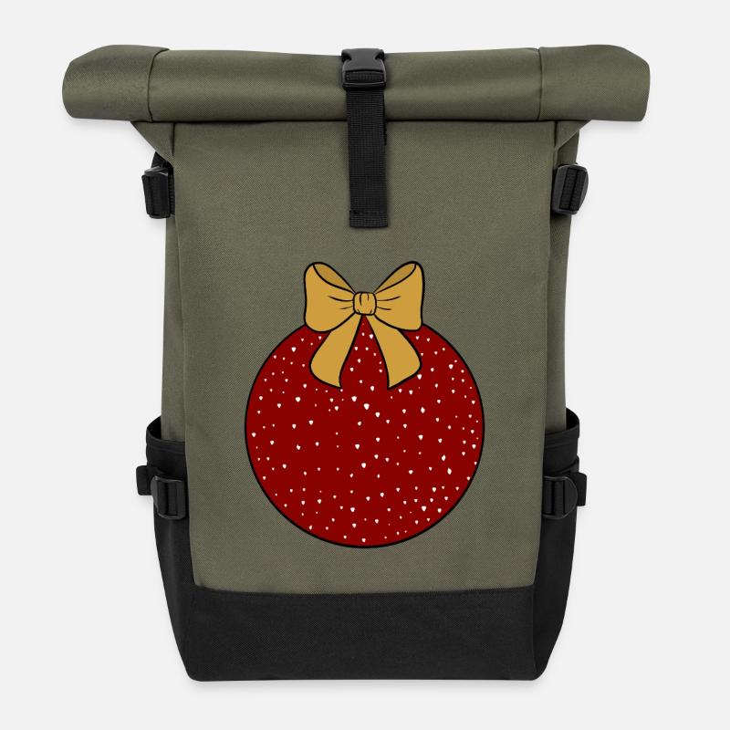 Weihnachtskugel  - Rolltop Rucksack - Olive/Schwarz