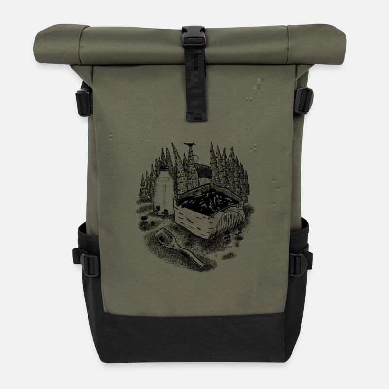 Mammia_notxt - Sac à dos roll top - olive/noir