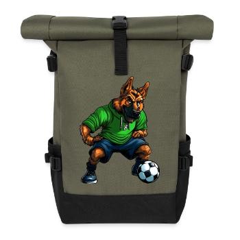 Footballeur berger allemand - Sac à dos roll top - olive/noir - Devant
