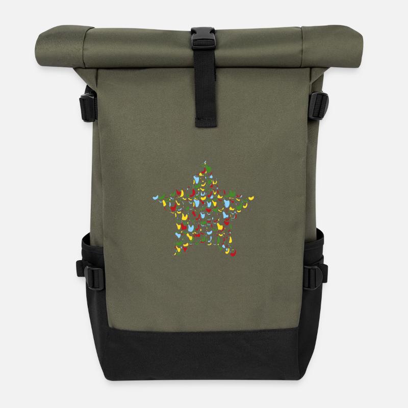 Sternfleckchen - Rolltop Rucksack - Olive/Schwarz