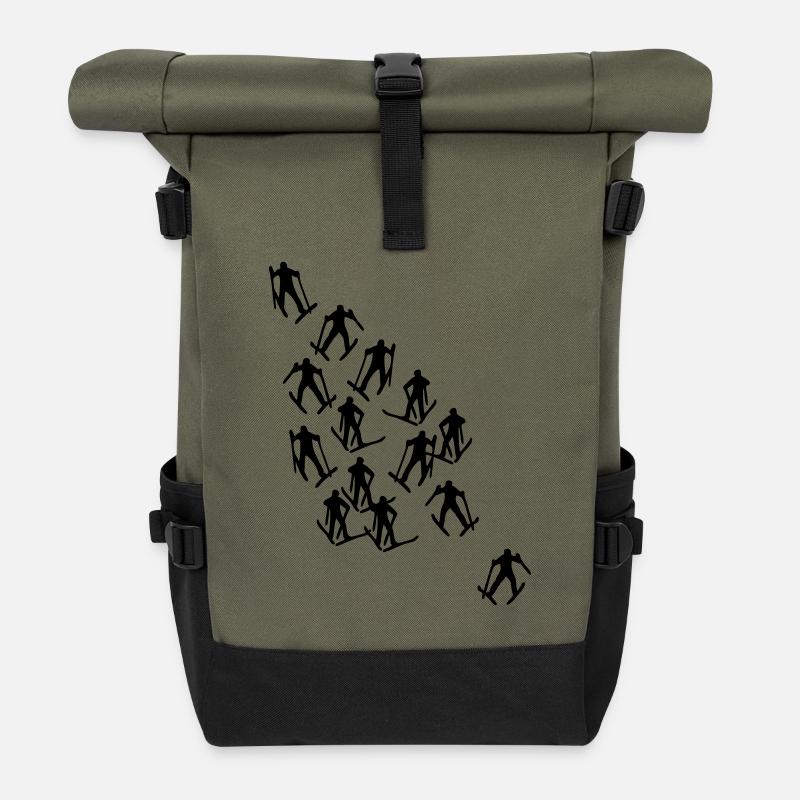 ski runner - Roll Top Backpack - olive/black