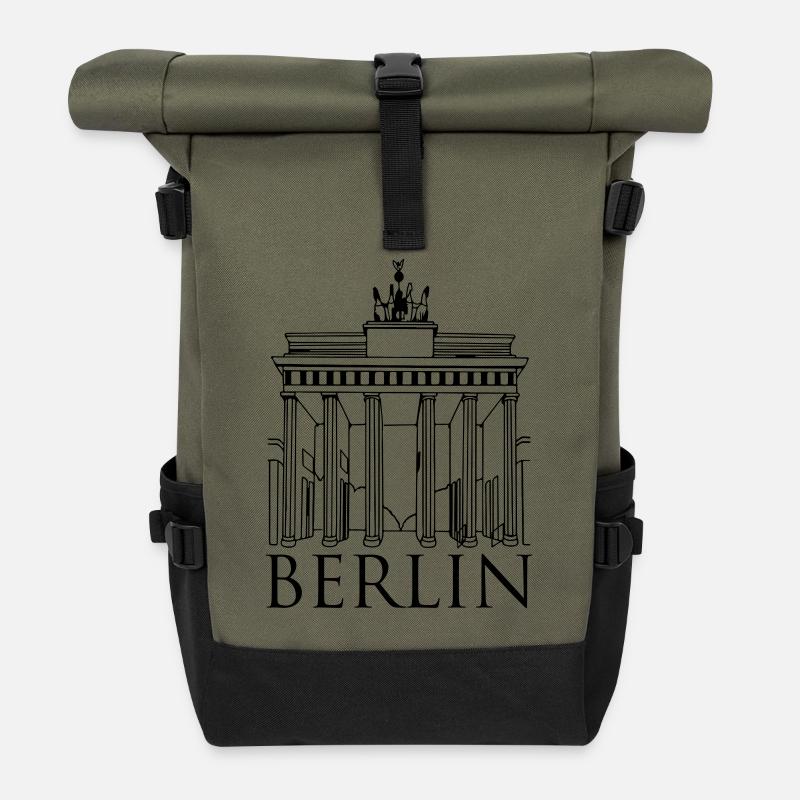 berlin - Sac à dos roll top - olive/noir