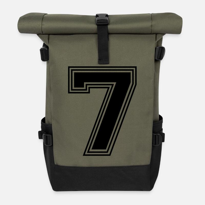 7_Nummer_7_(s31) - Rolltop Rucksack - Olive/Schwarz
