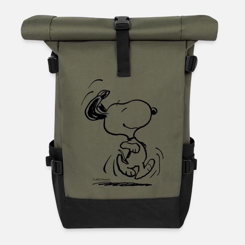 Peanuts Snoopy En Hâte - Sac à dos roll top - olive/noir