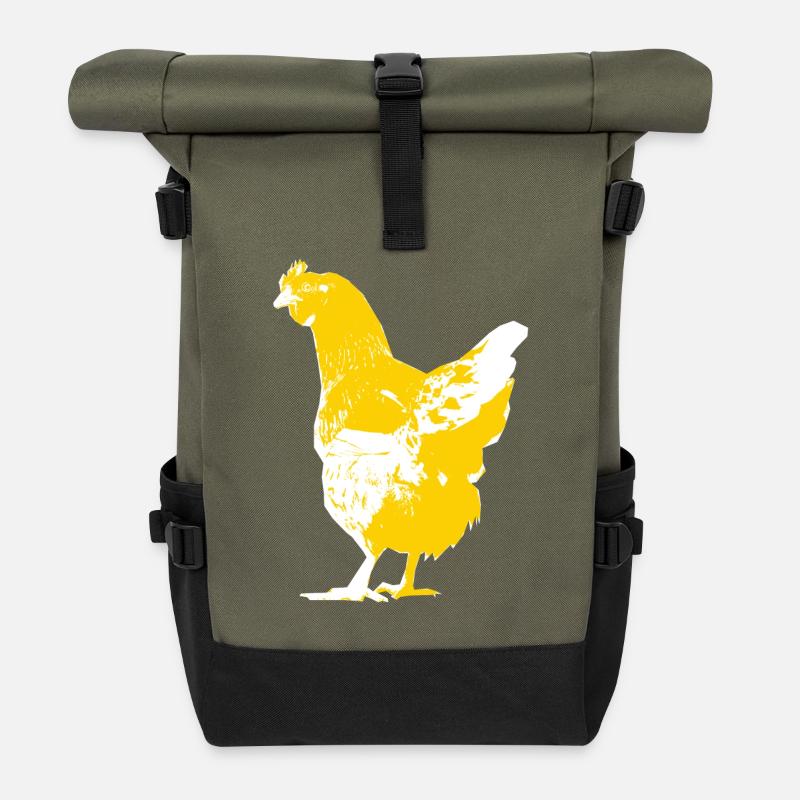 Huhn - Rolltop Rucksack - Olive/Schwarz