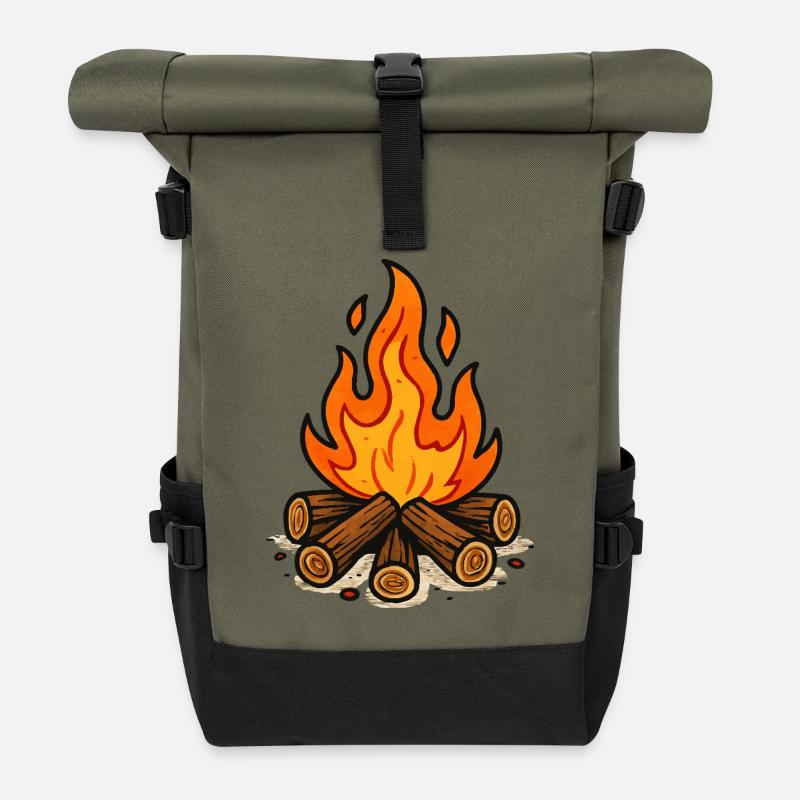 lagerfeuer - Rolltop Rucksack - Olive/Schwarz